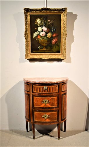 Small half -moon chest of drawers Louis XVI